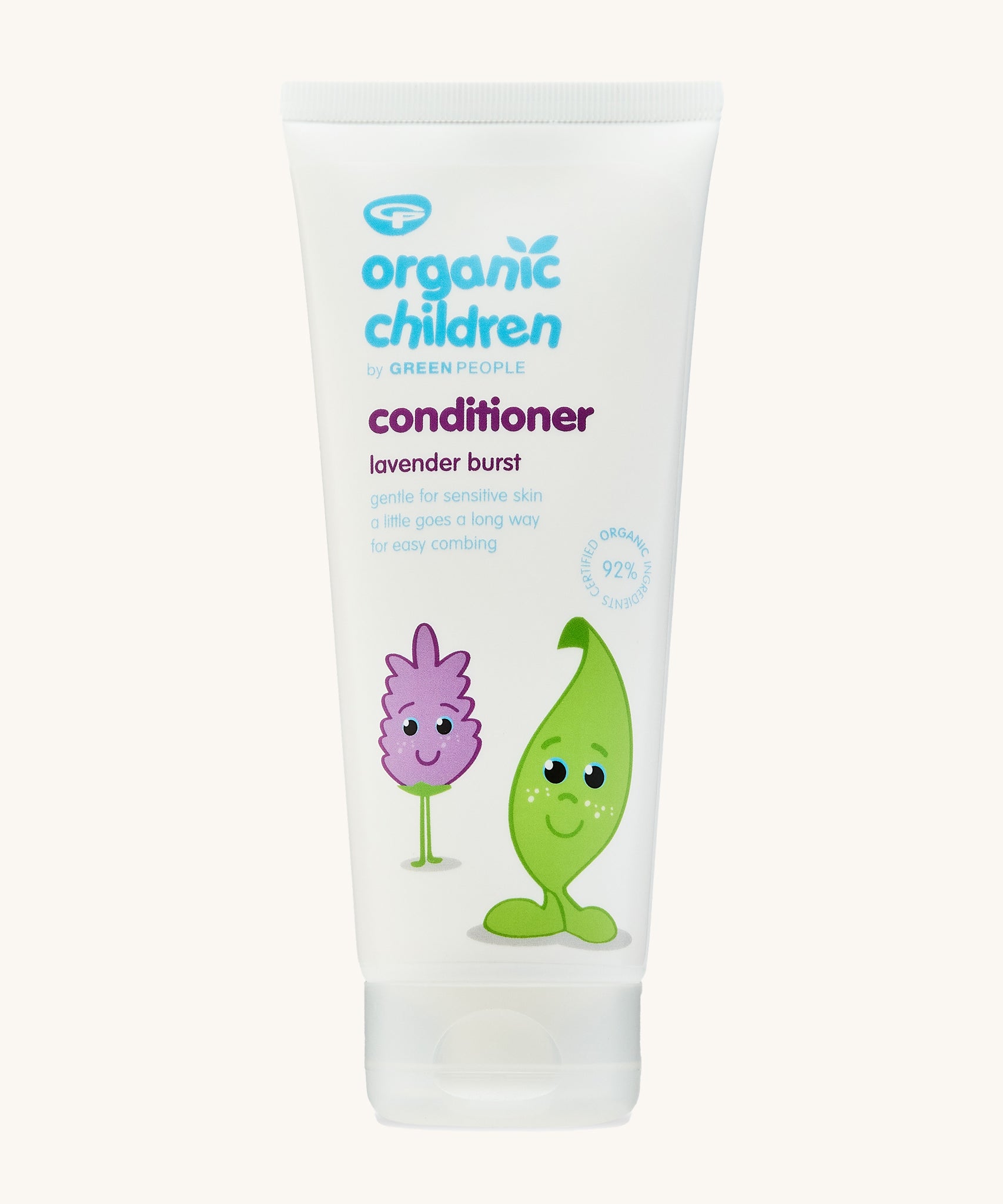 Organic Children Lavender Burst Conditioner in a 200ml tube on a plain background. 