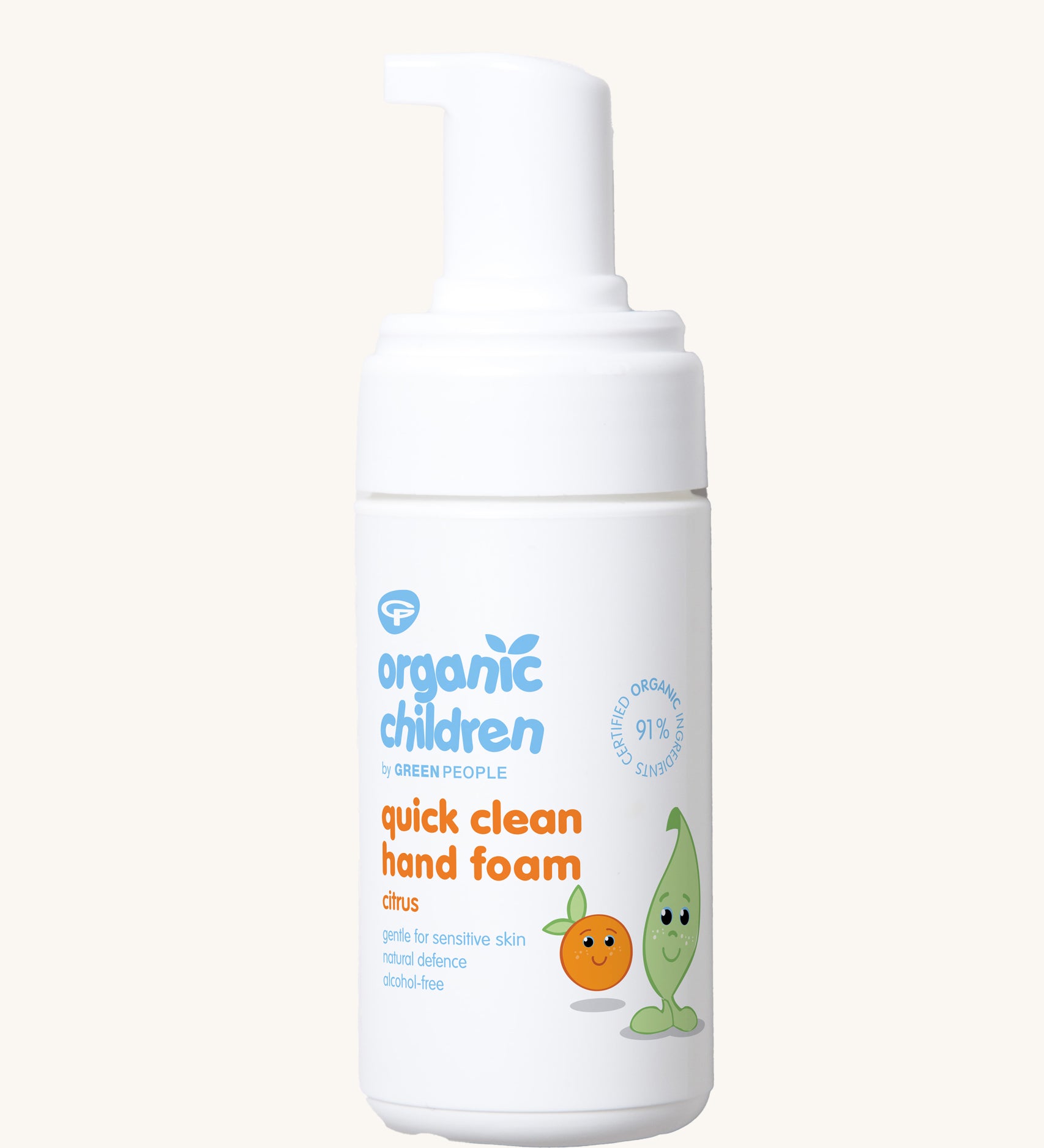 Organic Children Sticky Hands Sanitiser on a plain background. 