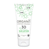 Organii SPF30 Mineral Sun Lotion 100ml bottle on a white background