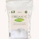 Organyc 100 Organic Cotton Balls shown in their packaging bag on a plain background.