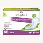 Organyc 10 Maximum Pads in their pack on a plain background.