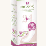 Organyc 20 Panty Liners 2 in 1 on a plain background. 