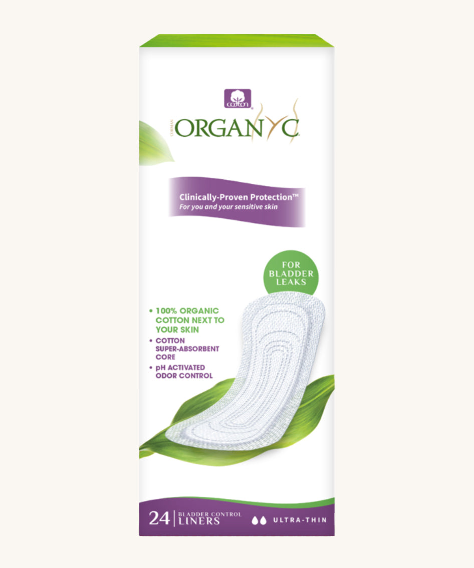 Organyc 24 Ultra Thin Liners in their packaging on a plain background. 