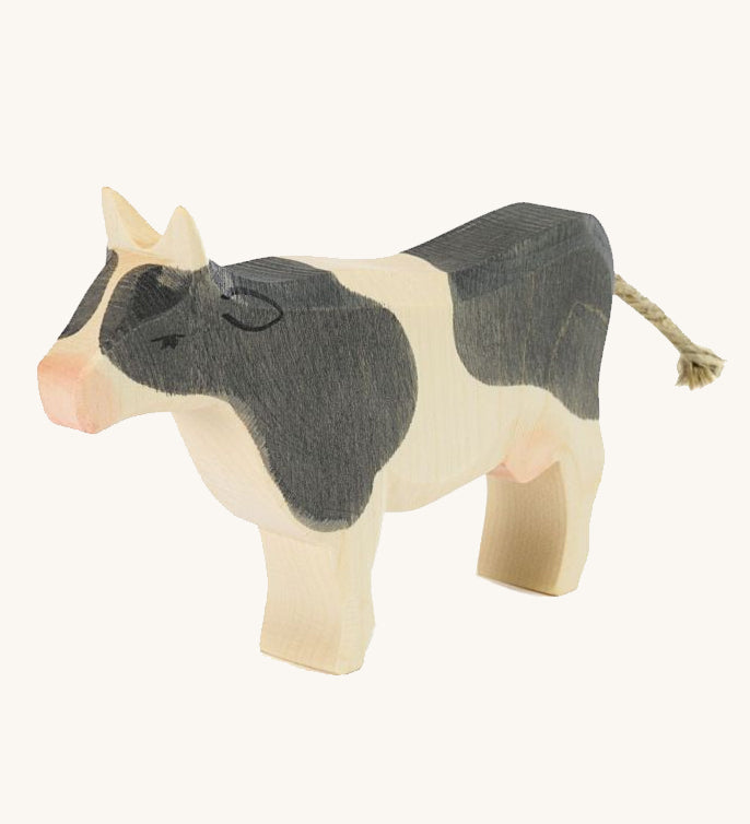 Ostheimer Black & White Cow Standing toy figure on a plain background. 