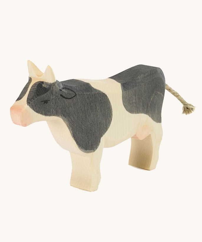 Ostheimer Black & White Cow Standing toy figure on a plain background. 