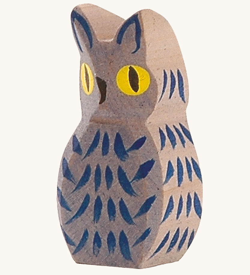 Ostheimer Blue Owl on a white background. 