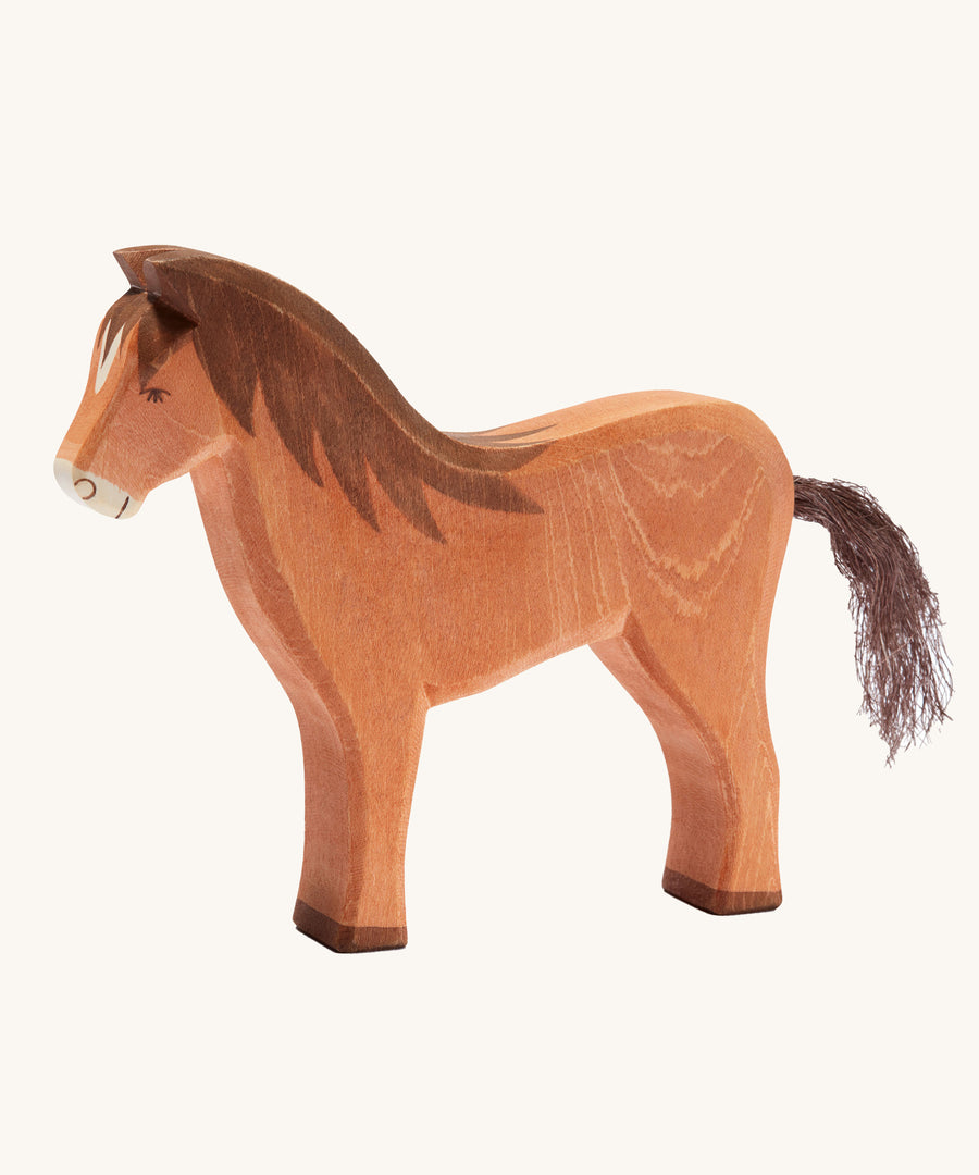 Ostheimer Brown Horse wooden toy figure on a plain background.