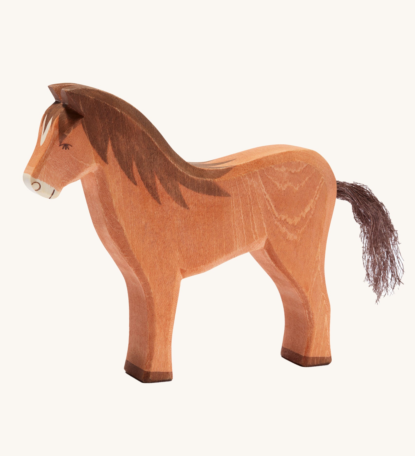 Ostheimer Brown Horse wooden toy figure on a plain background.