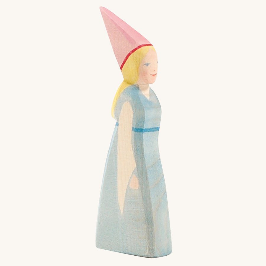 Ostheimer wooden princess with pink head piece and blue dress