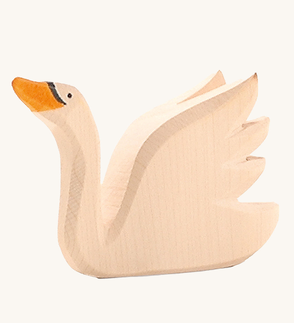 Ostheimer Swan with High Neck wooden toy figure on a plain background.