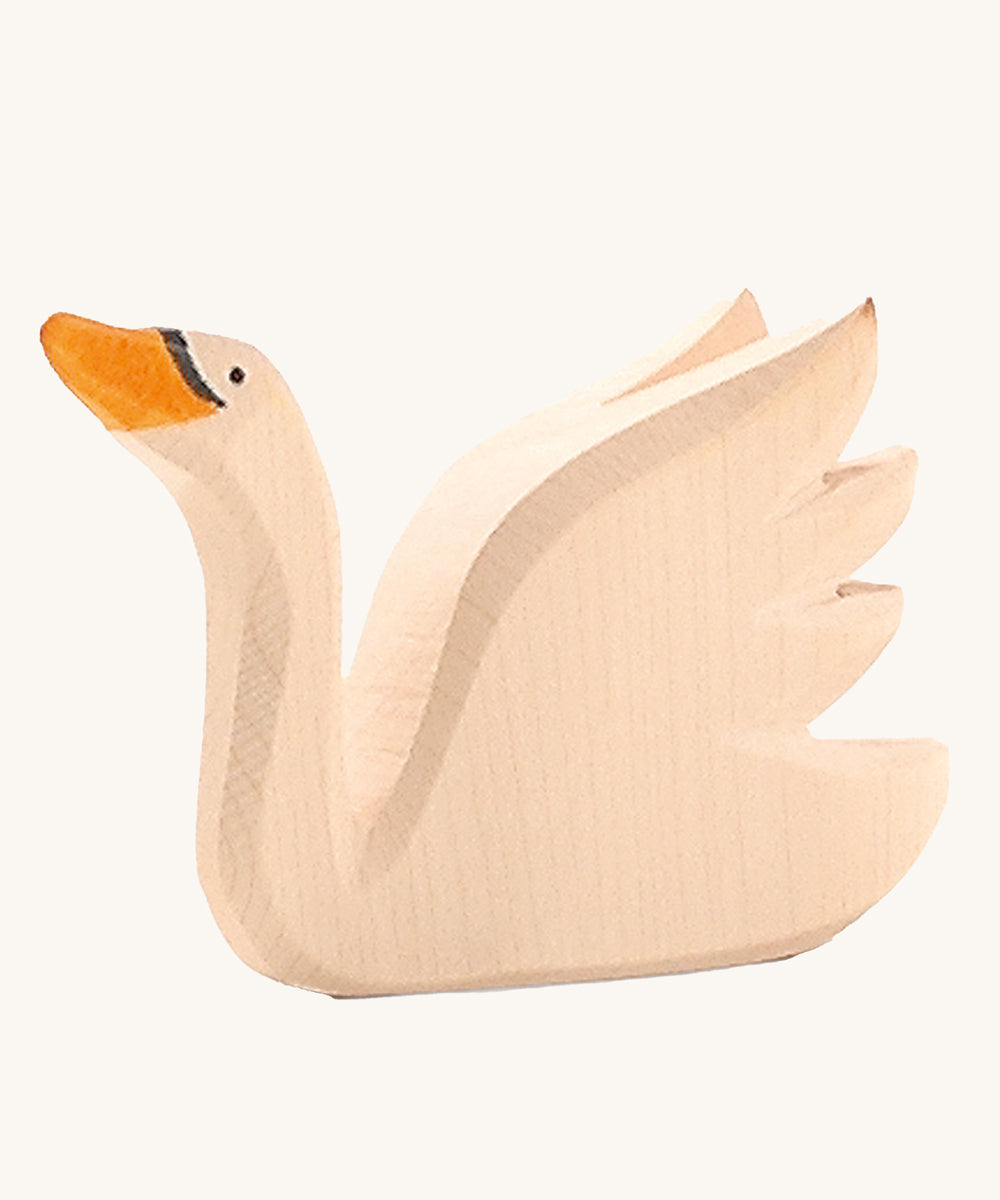 Ostheimer Swan with High Neck wooden toy figure on a plain background.