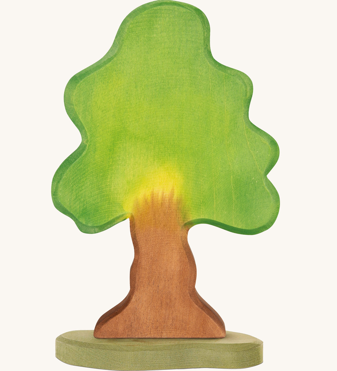 Ostheimer Large Oak Tree & Support wooden toy figure on a plain background. 