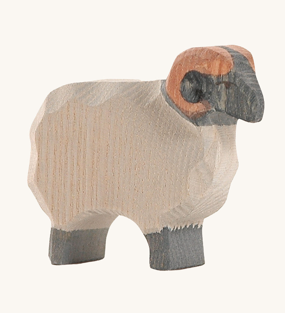 Ostheimer Moorland Ram toy figure on a plain background. 