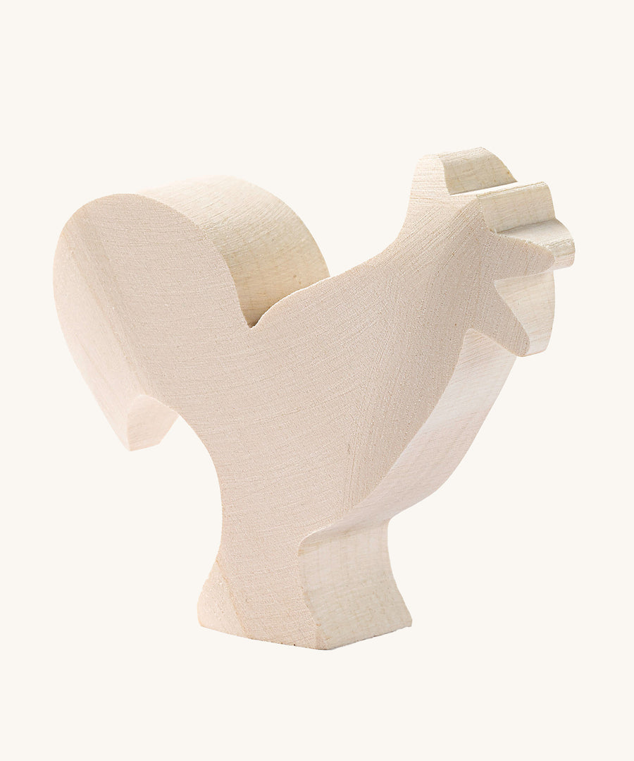 Ostheimer paint your own rooster figure on a plain background. This unfinished wooden figure comes unpainted ready for you to get creative. 