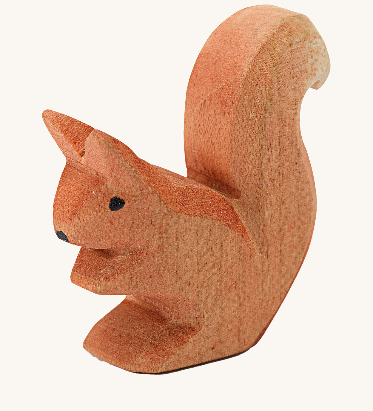 Ostheimer Sitting Squirrel wooden toy figure on a plain background.