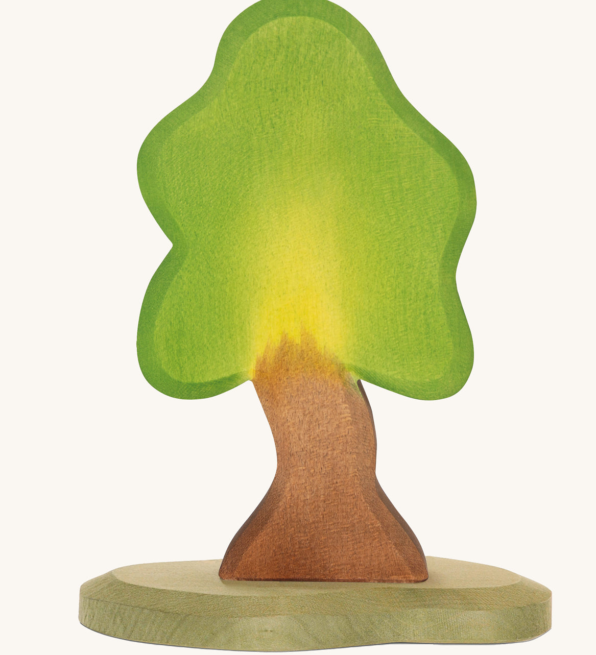 Ostheimer Small Oak Tree & Support wooden toy figures on a plain background. 