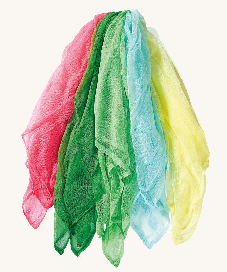 Ostheimer Spring Decoration Scarves in a set of 5 on a plain background.