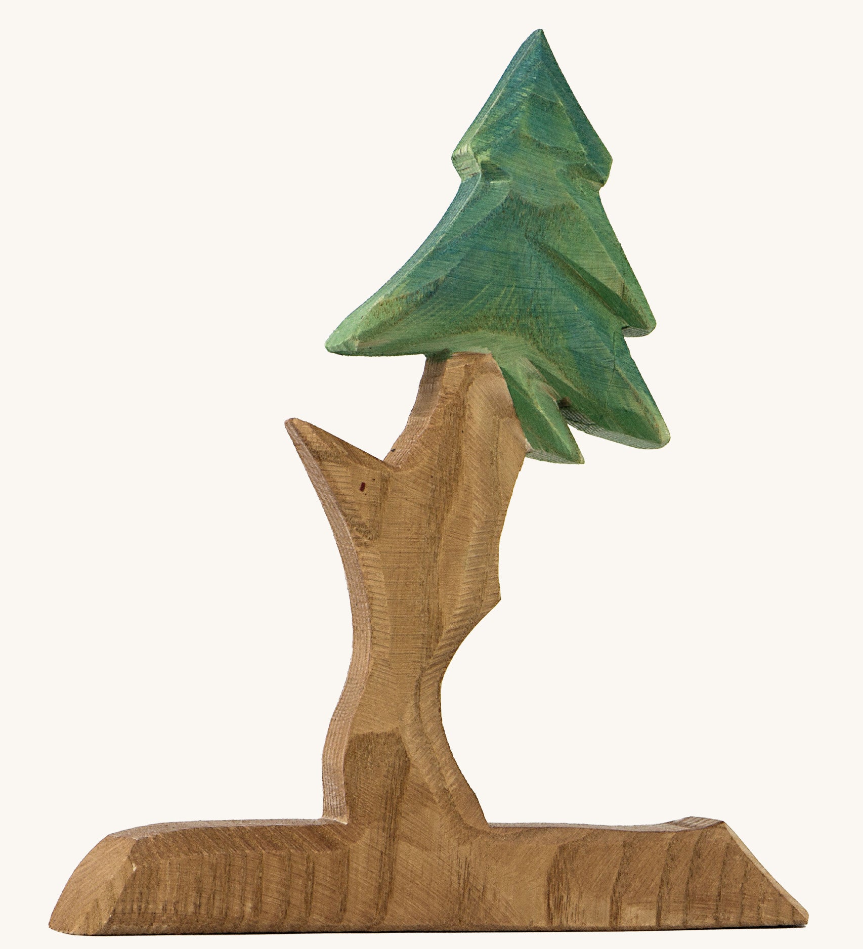 A wooden Ostheimer fir free for dwarves on a cream background.