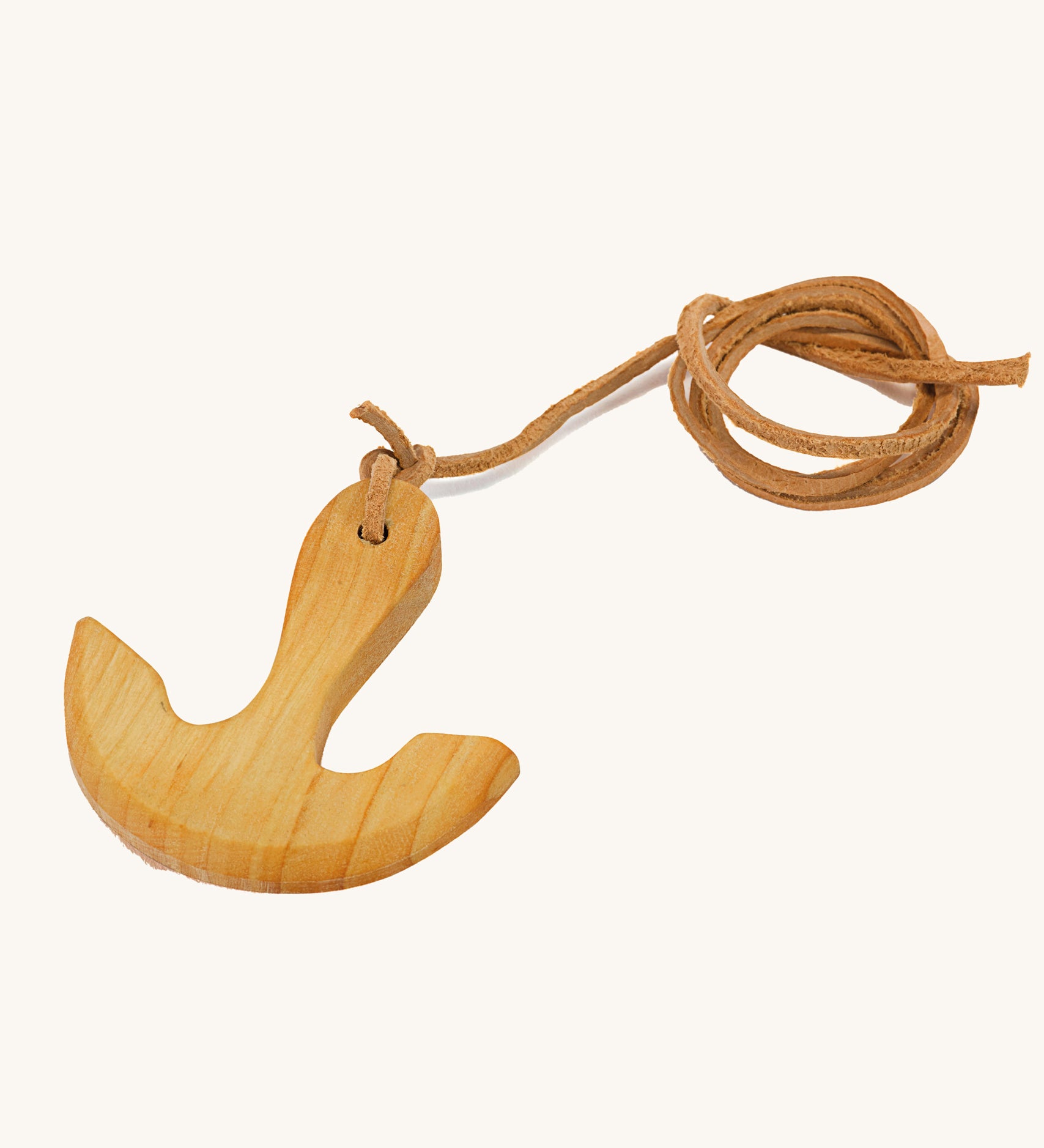 Ostheimer wooden anchor toy on a plain background. 