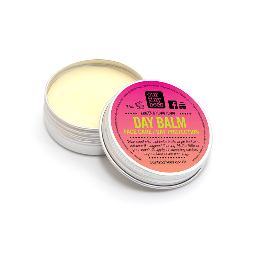 Our Tiny Bees Beeswax Day Balm - Face Balm in tin on white background