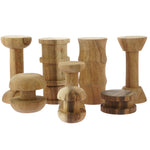 Papoose Toys Wooden Spool Shape Set