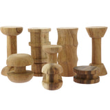 Papoose Toys Wooden Spool Shape Set