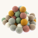 Papoose Toys 5cm Felt Earth Balls - 49 Pack