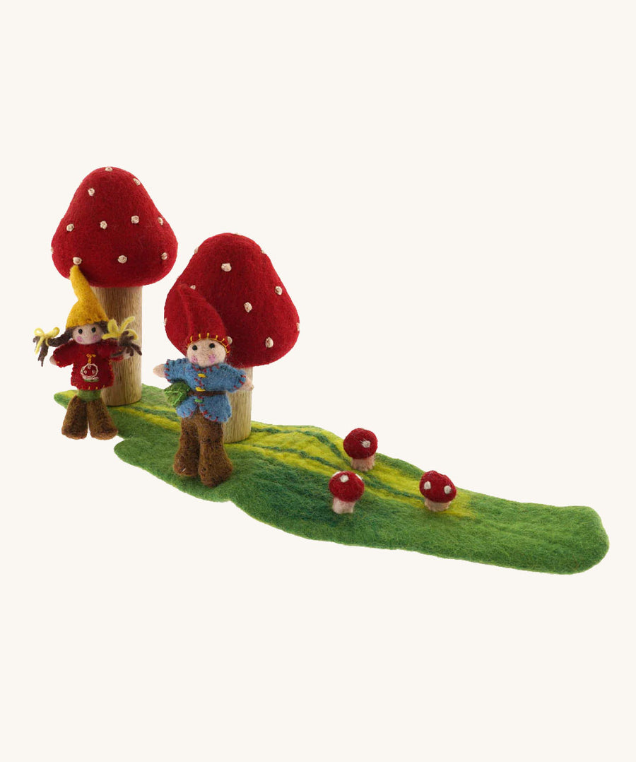 The Papoose Toys Toadstool Garden on a plain background. 
