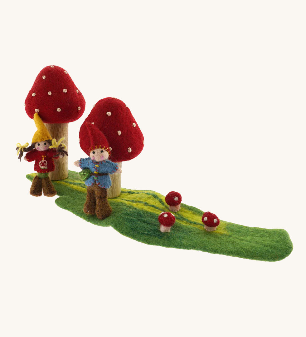 The Papoose Toys Toadstool Garden on a plain background. 
