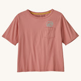 T-shirt à poche biologique facile à couper Lost and Found de Patagonia pour femmes - Rose Sunfade