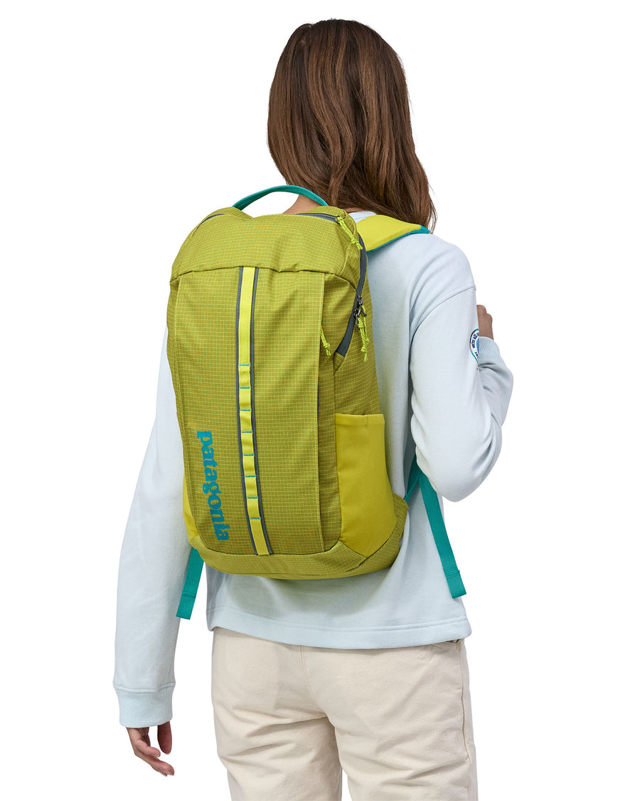 The front of the Patagonia Black Hole Recycled Backpack 25L - Phosphorus Green