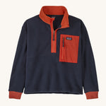 Patagonia Kids Microdini 1/2 Zip Fleece Top - New Navy/Pimento Red