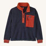 Patagonia Kids Microdini 1/2 Zip Fleece Top - New Navy/Pimento Red