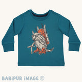 Patagonia Little Kids Regenerative Organic Certified Cotton Long Sleeve Top - Fun Hogs Armadillo/Belay Blue