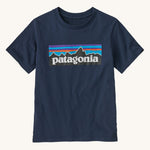 Patagonia Kids P-6 Logo T-Shirt - New Navy