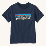 T-shirt Patagonia P-6 Logo pour enfants - Bleu marine