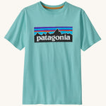 Patagonia Kids P-6 Logo Regenerative Organic T-shirt - Skiff Blue