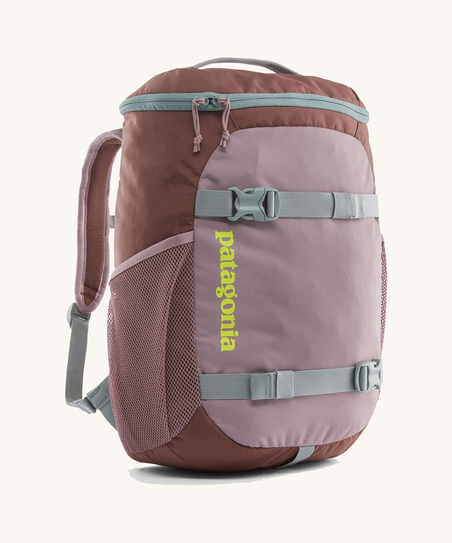 Patagonia Kids Refugito Day Pack 18L in a Stormy Mauve colour on a plain background.