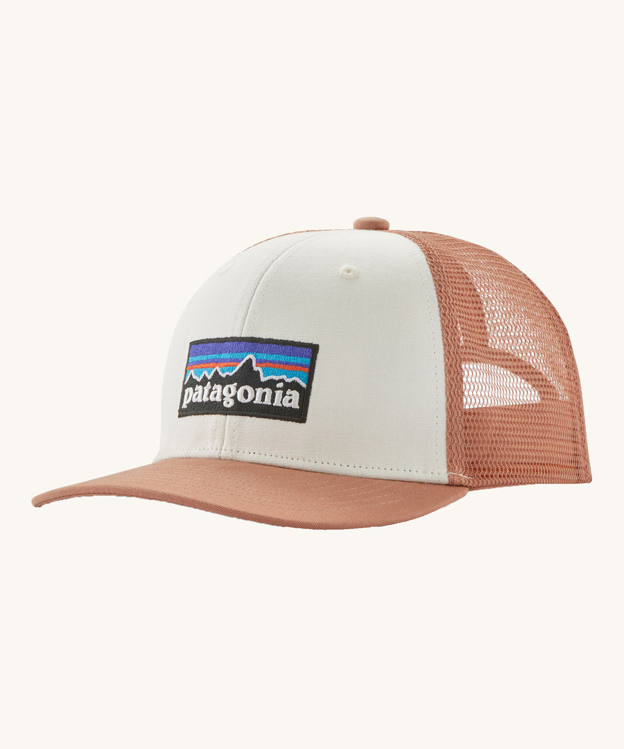 Patagonia Kids Trucker Hat in a Birch White colour on a plain background.