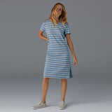 Patagonia Women's Regenerative T-Shirt Dress - Sunset Stripe/Light Plume Grey