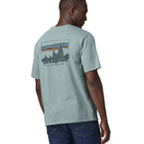 T-shirt biologique Patagonia 73 Skyline pour homme - Bleu thermique