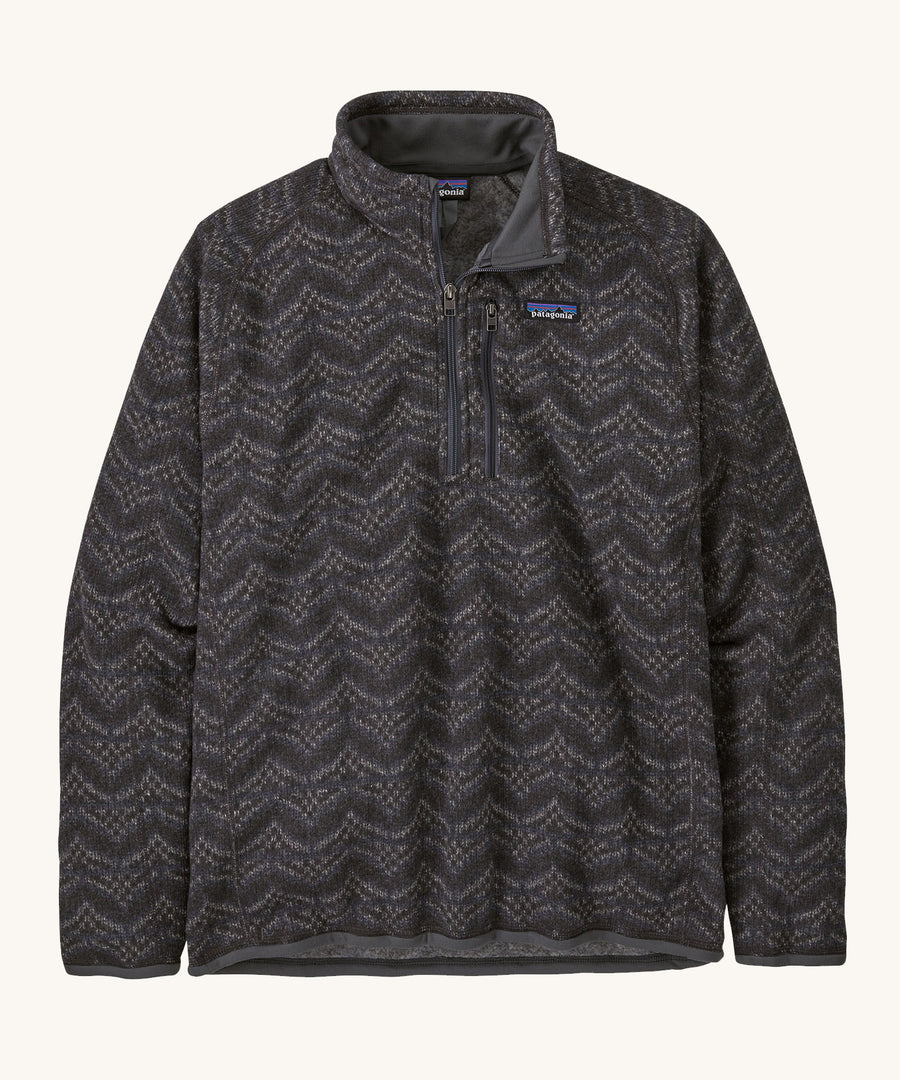 Patagonia Men's Better Sweater 1/4 Zip in Forge Grey on a plain background.