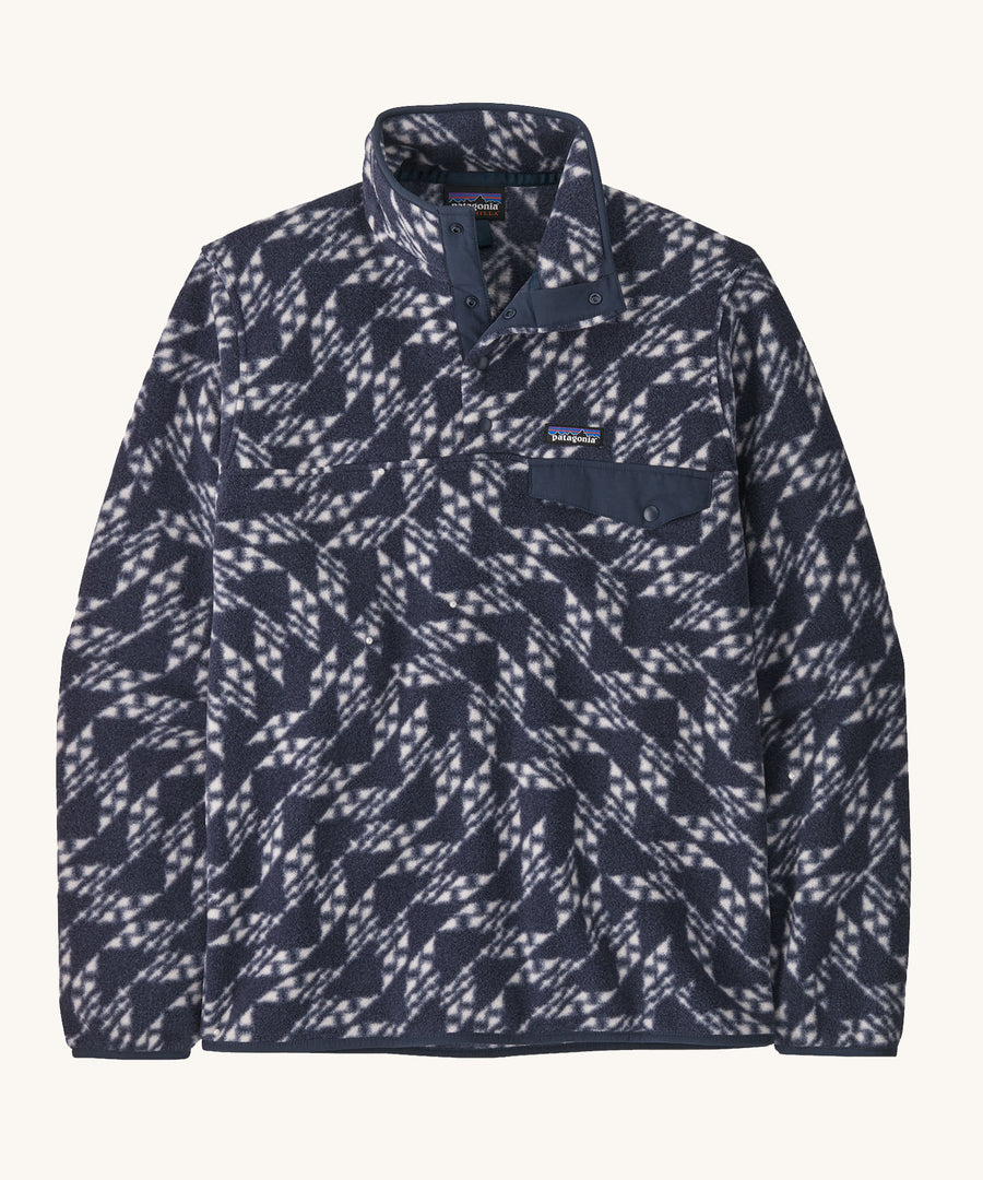 Patagonia Men's Synch Snap-T Pull Over New Navy on a plain background