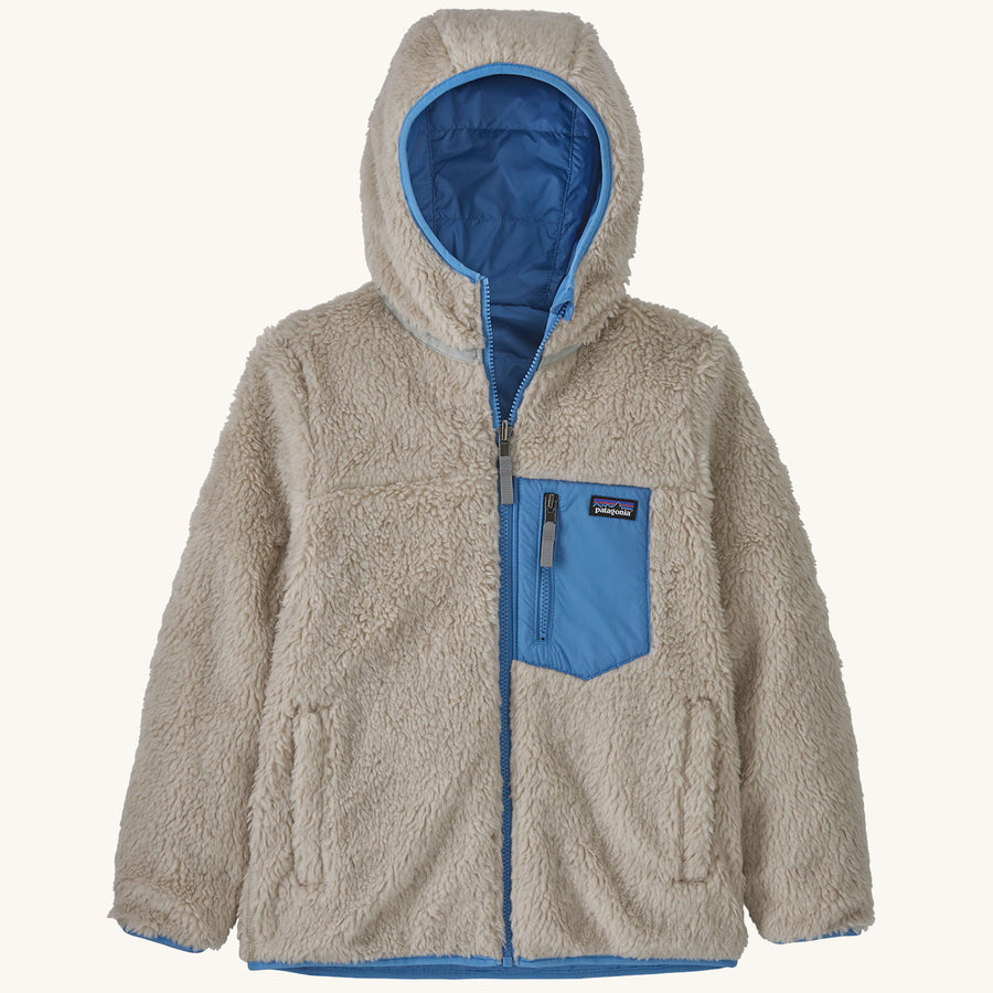 Patagonia Kids Reversible Ready Freddy Hoody Jacket - Blue Bird on a plain background.