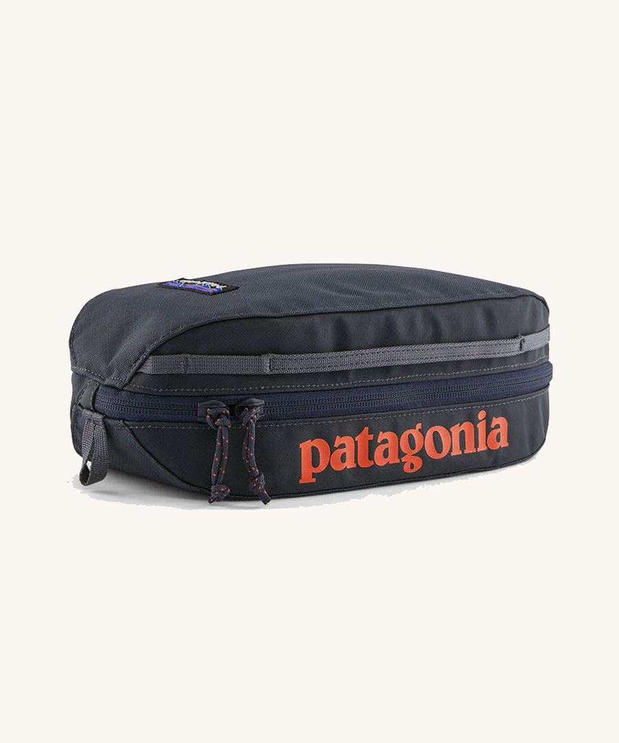 Patagonia Black Hole Small 3L Travel Cube Wash Bag - Smolder Blue on a cream background