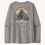 Patagonia Women's Long-Sleeved Capilene Cool Daily Graphic Shirt - Chouinard Crest / Feather Grey