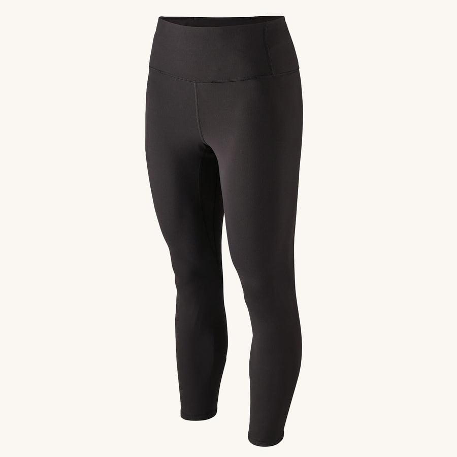 Patagonia Women's Maipo 7/8 Sports Leggings - Black on a plain background.