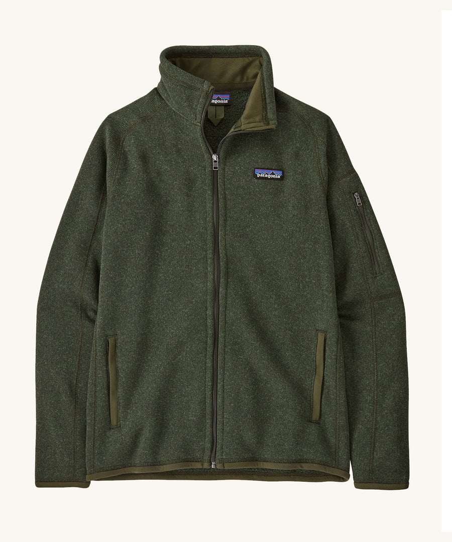 Patagonia Women's Better Sweater Jkt Torrey Pine Green on a plain background