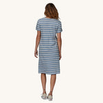 Patagonia Women's Regenerative T-Shirt Dress - Sunset Stripe/Light Plume Grey