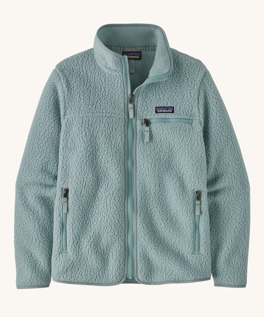 Patagonia Women's Retro Pile Jkt in Thermal Blue on a plain background.